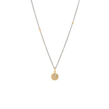 14 Karat Yellow Gold VERA disc pendant with diamonds