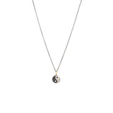 Sterling Silver YAN yin yang pendant with white and black diamond