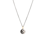 Sterling Silver YAN yin yang pendant with white and black diamond
