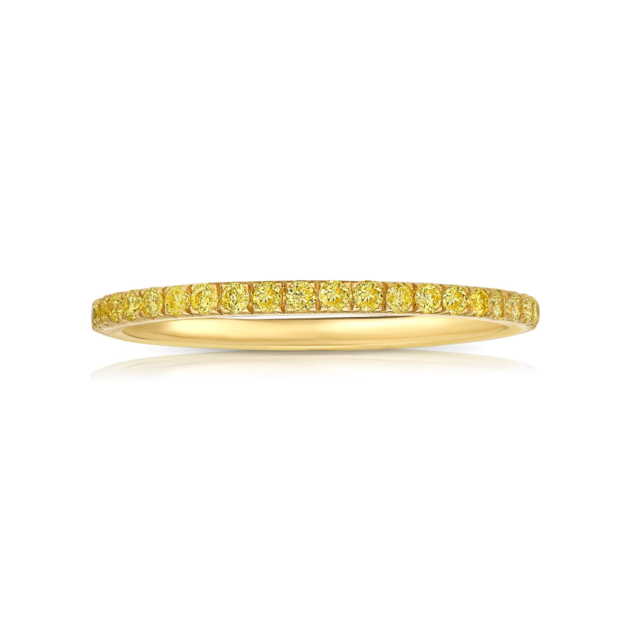 Yellow Fancy round diamonds eternity band with VS-SI clarity.