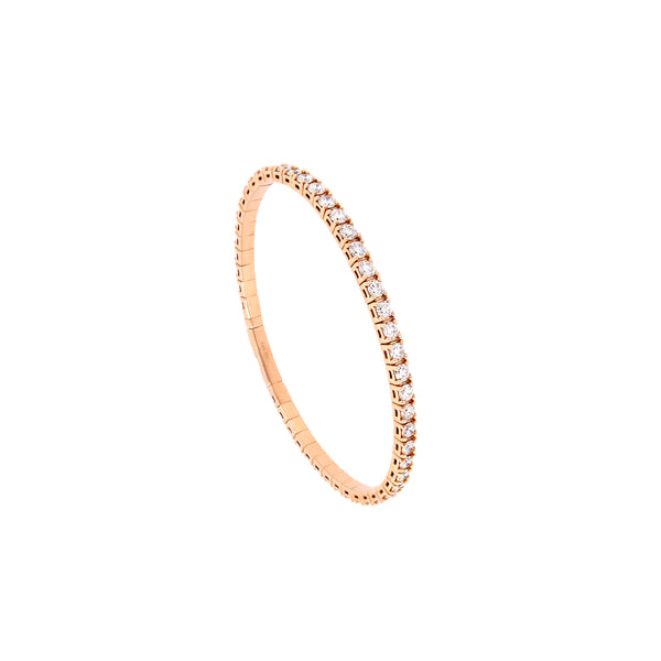 14 Karat Rosé Gold Flexible Bracelet with Diamonds