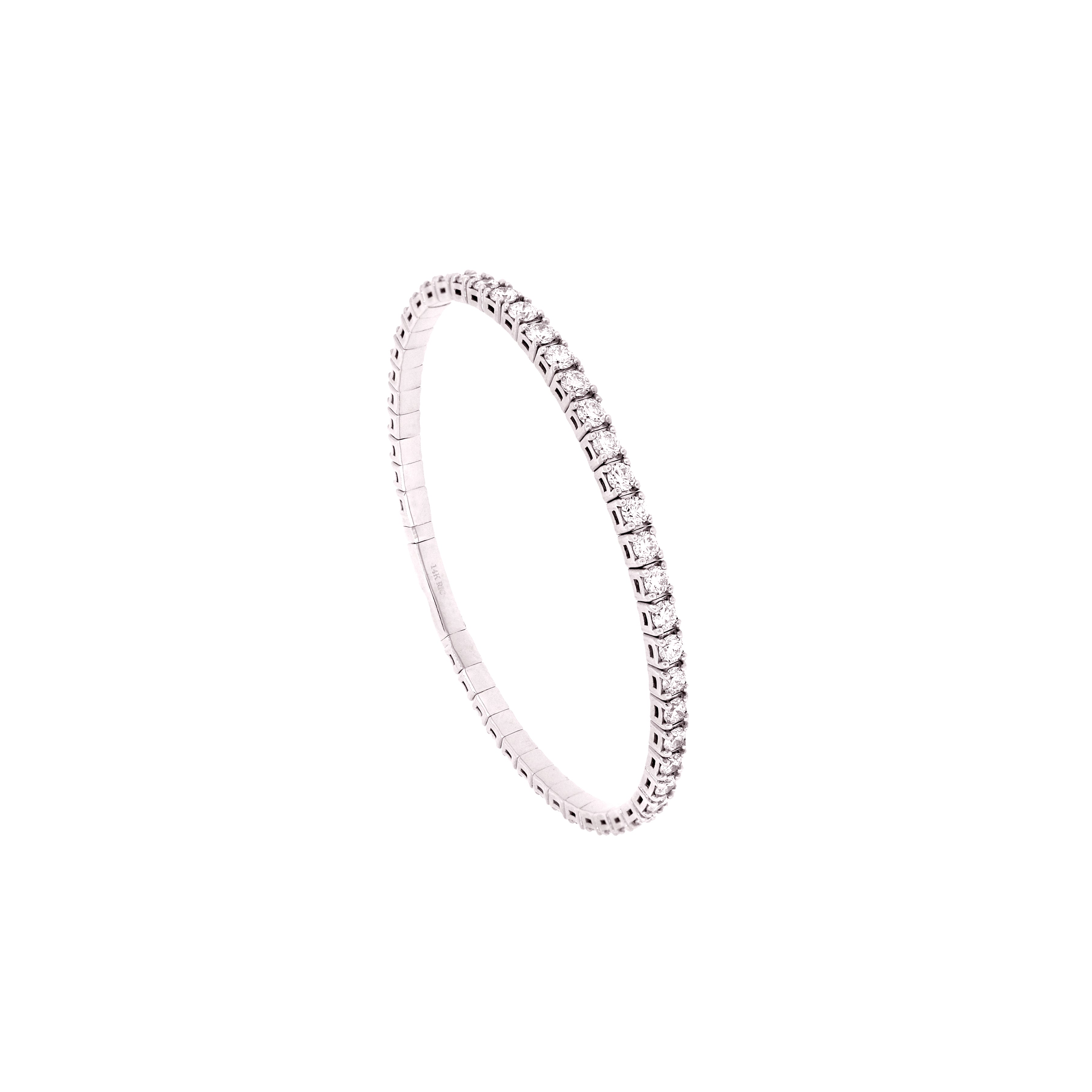 14 Karat White Gold Flexible Bracelet with White 45 White diamonds756967