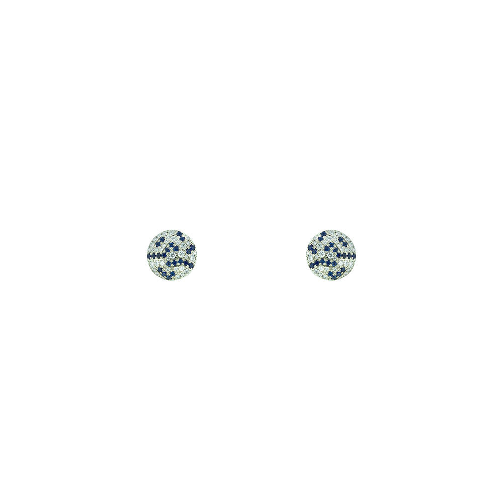 18 Karat White Gold Sapphire and Diamond Studs