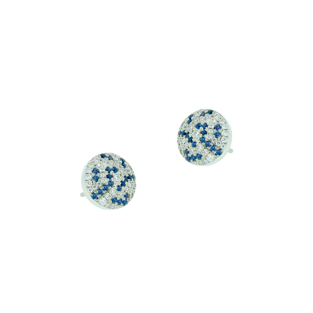 18 Karat White Gold Sapphire and Diamond Studs