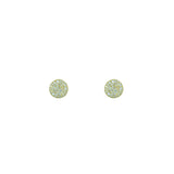 18 Karat Yellow Gold Button Diamond Studs