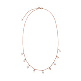 18 Karat Rosé Gold Lluvia necklace with Marquise and Baguette Diamonds