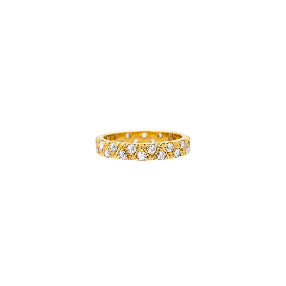 18 Karat Yellow Gold Stella Rose Cut Diamond Band