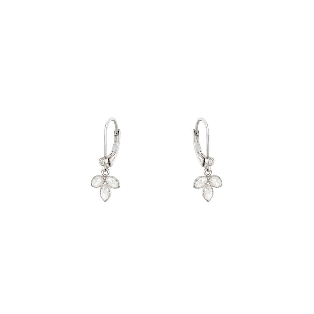 18 Karat White Gold LILAH earrings with Rose Cut Diamonds