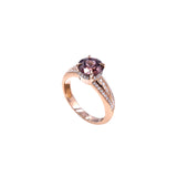 18 Karat Rose Gold Ring with Zircon and Diamonds