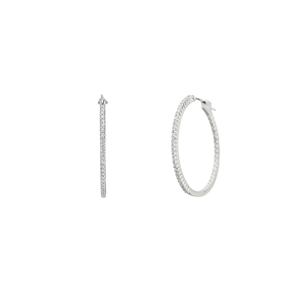 18 Karat White Gold Small Simple Elegance Hoop