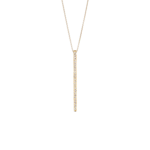 18 Karat Yellow Gold Alice Bar Diamond Necklace