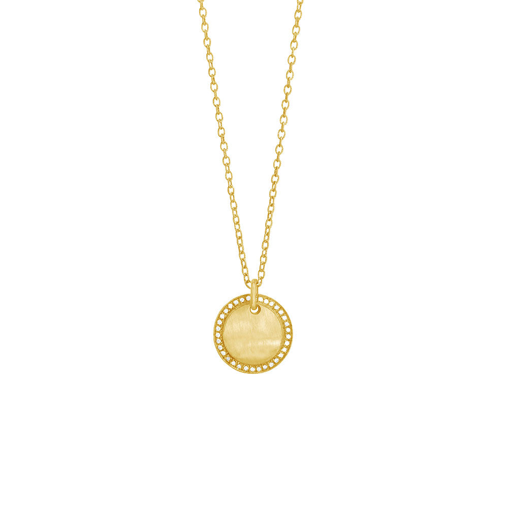 14 Karat Yellow gold AKARI Diamond Disc Pendant