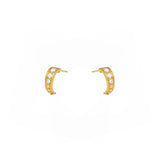14 Karat Yellow Gold AMELIA Half Diamond Hoop earrings