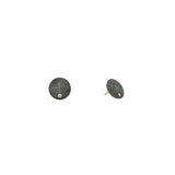 Sterling Silver Black Rhodium ANNA Textured Disc Diamond Earrings