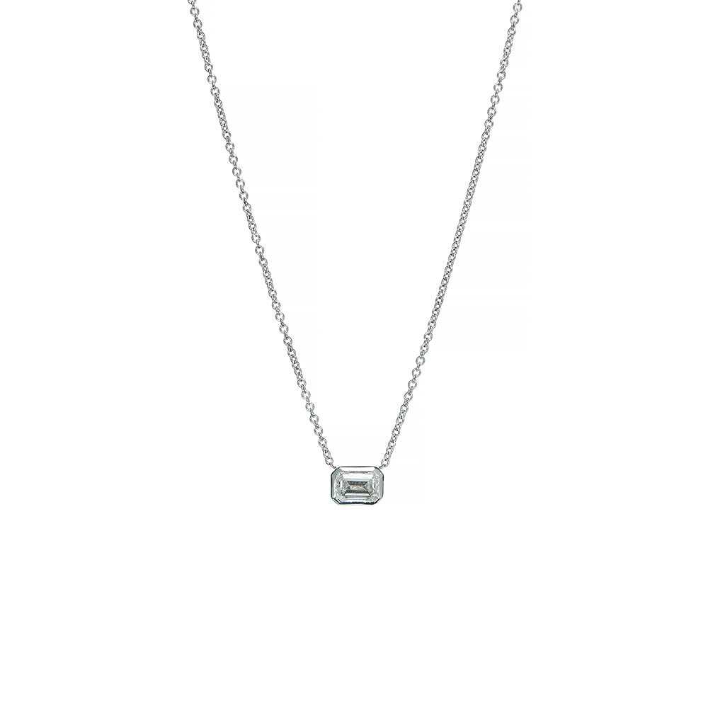 White Gold Diamond Necklace - Sofia Jewelry