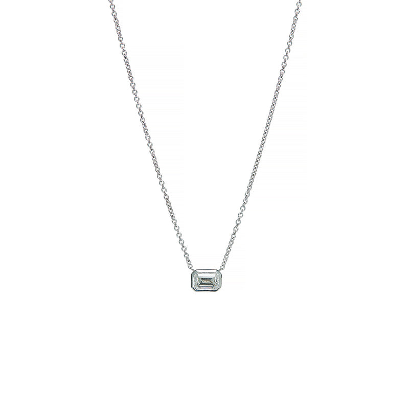White Gold Diamond Necklace - Sofia Jewelry