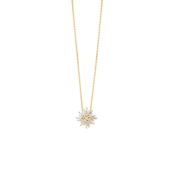18 Karat Yellow Gold mini star pendant with Baguette and White Diamonds
