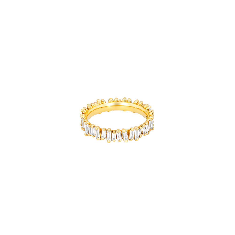 18 Karat Yellow Gold Eternity band with white Diamond Baguettes