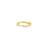 18 Karat Yellow Gold eternity band with white Baguette and Round Diamonds