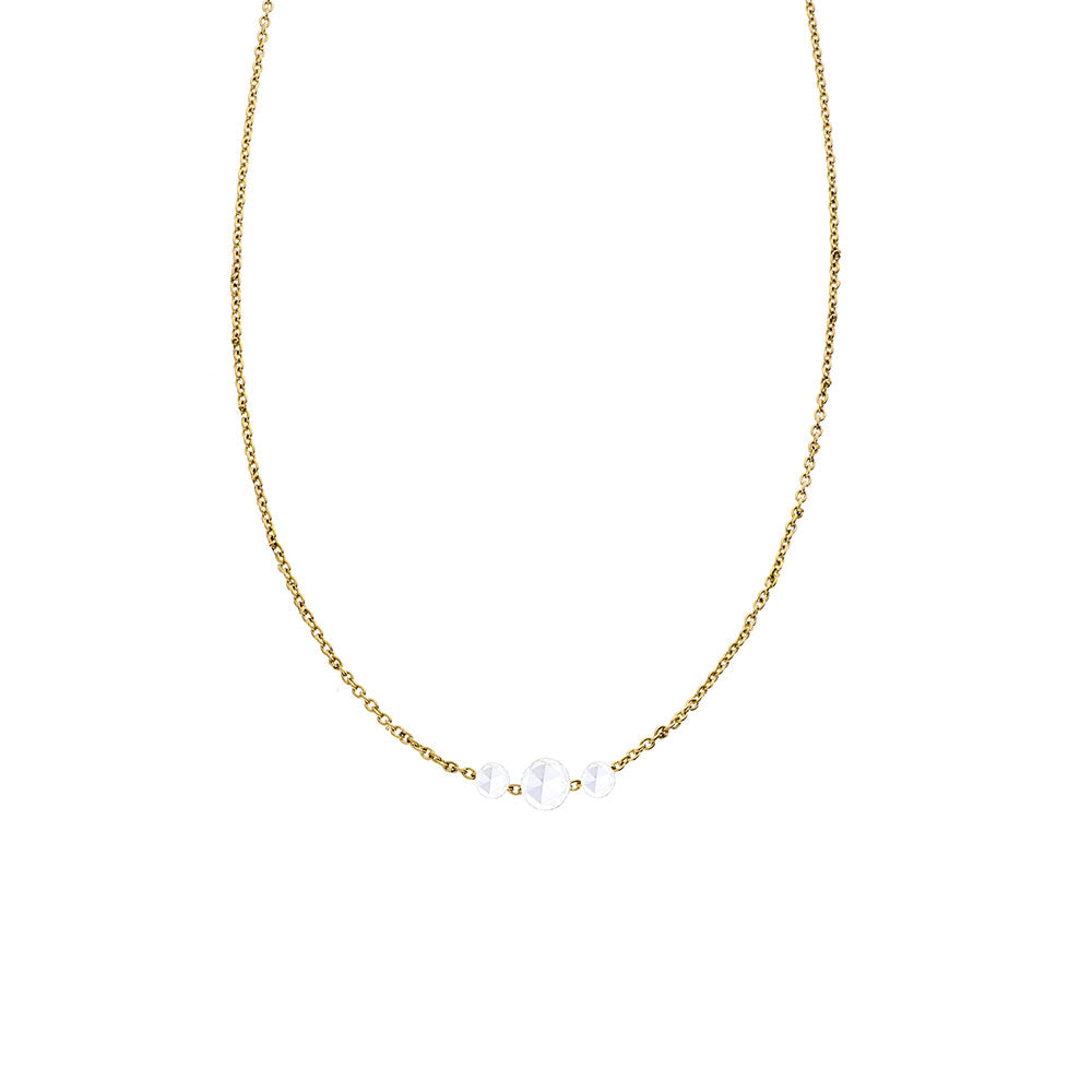 18 Karat Yellow Gold Cien Rose Cut Diamond Necklace