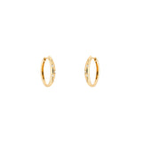 18 Karat Yellow Gold Hoop Earrings with Round Diamonds