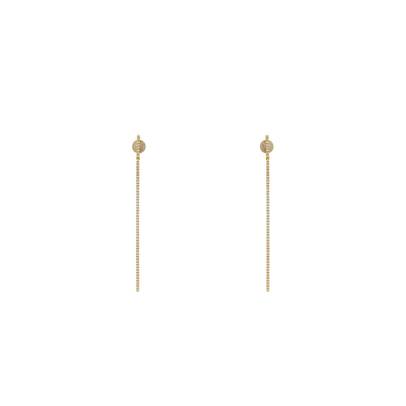 kate spade new york High Shine Oval Cubic Zirconia Linear Drop Earrings in  Gold Tone | Bloomingdale's