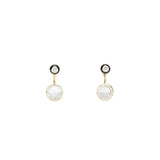 18 Karat Yellow Gold Voa Enamel 2 in 1 Earrings with White Diamonds