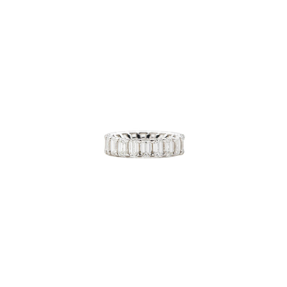 Platinum Emerald Cut Diamond Band