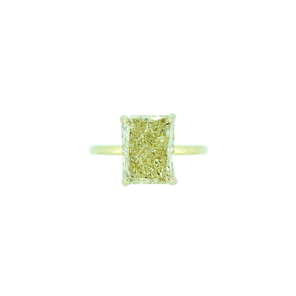 18 Karat Yellow Gold Ring with GIA Fancy Yellow Diamond Radiant