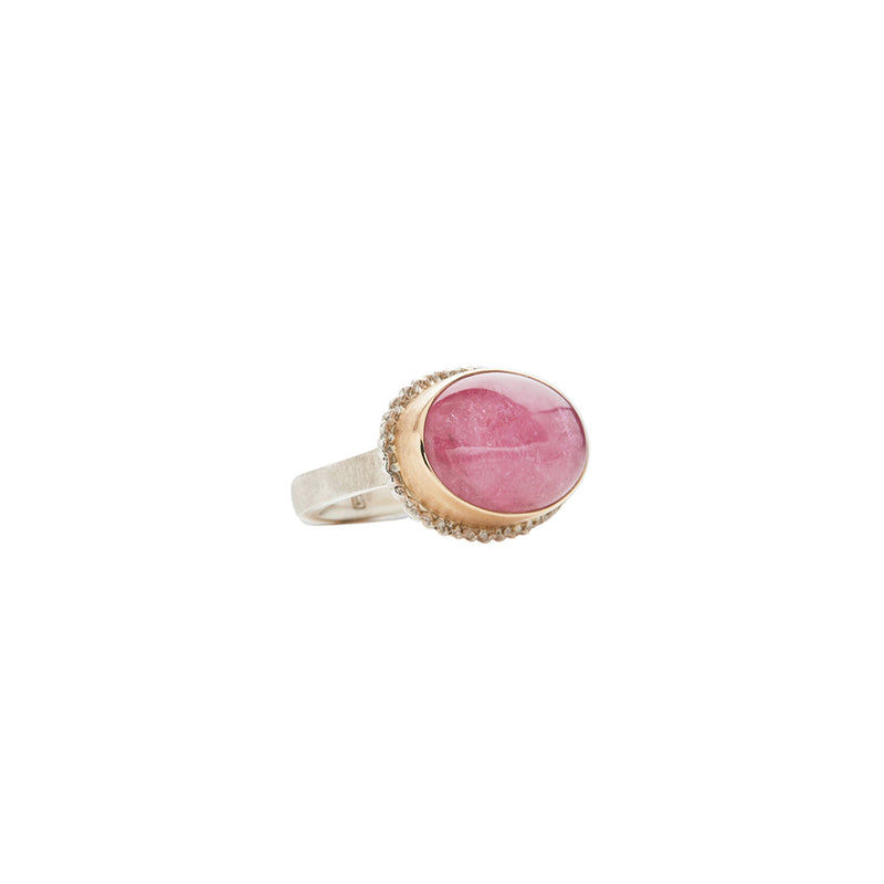 Sterling Silver Two Tone Tourmaline Ring