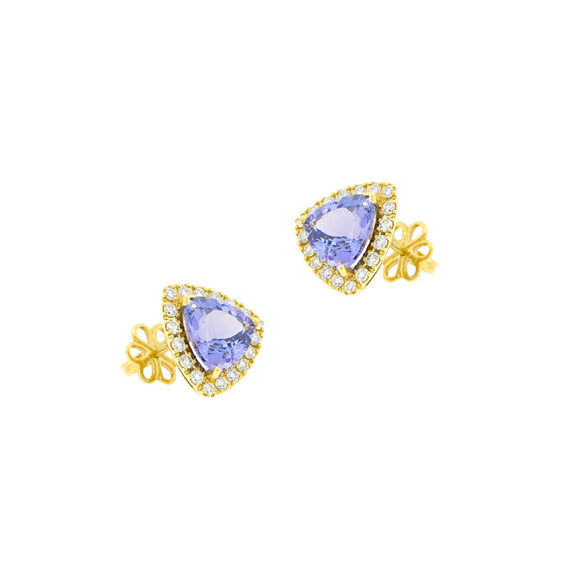18 Karat Yellow Gold Tanzanite Stud earrings1567