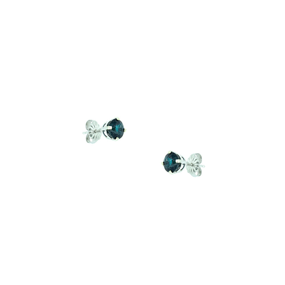 14 Karat White Gold Blue Sapphire Studs