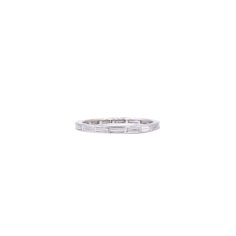 18 Karat White Gold Baguette Diamond Band