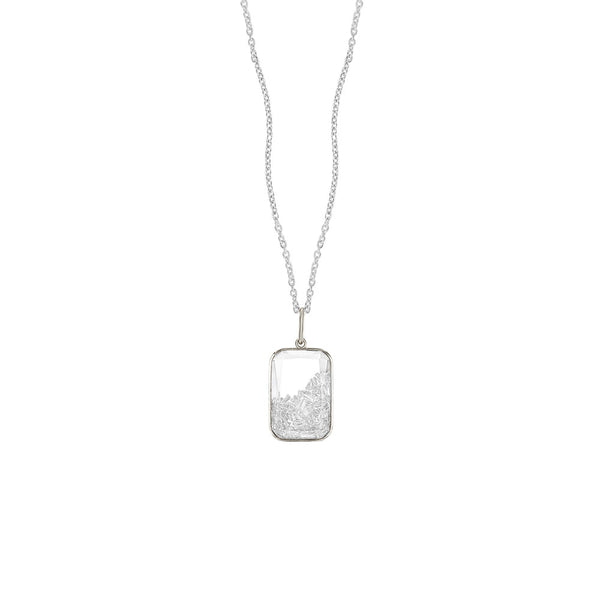 18 Karat White Gold Diamond Shaker Necklace