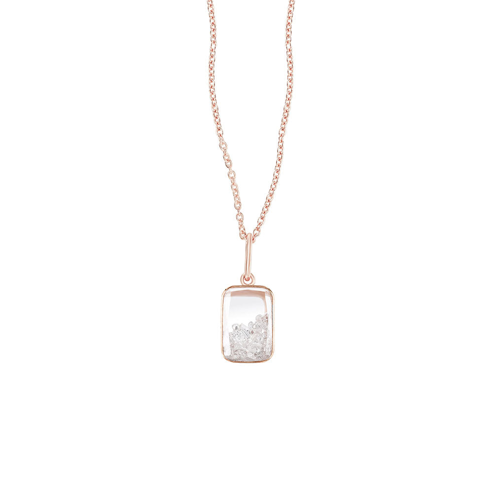 18 Karat Rose Gold Diamond Shaker Necklace