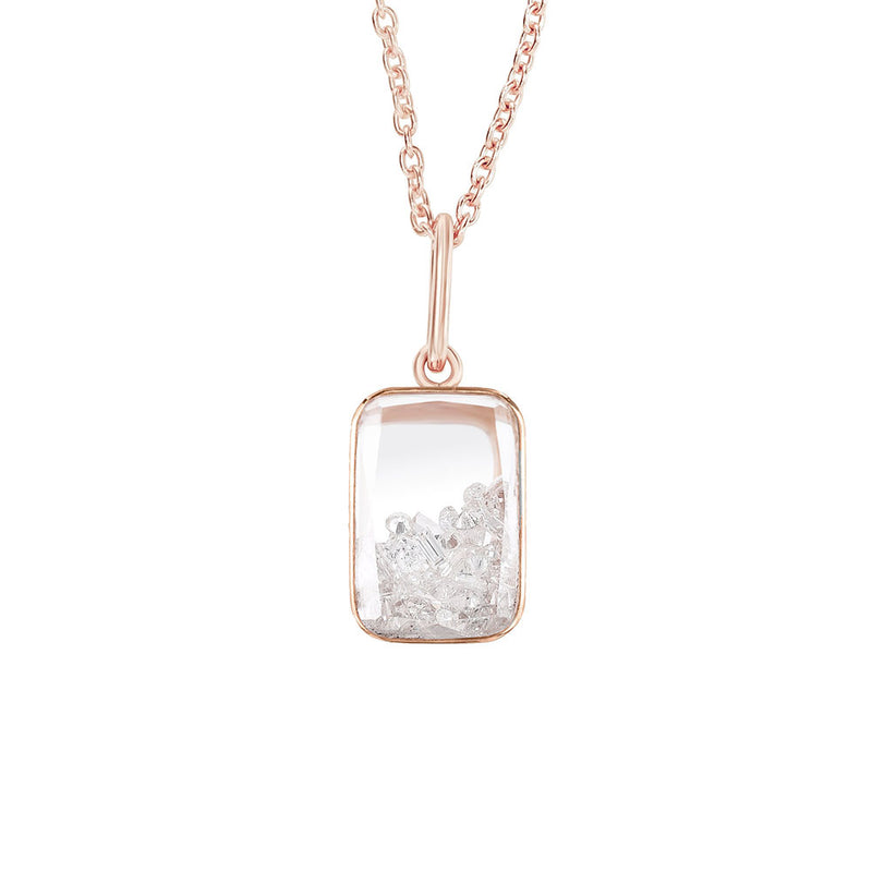 18 Karat Rose Gold Diamond Shaker Necklace