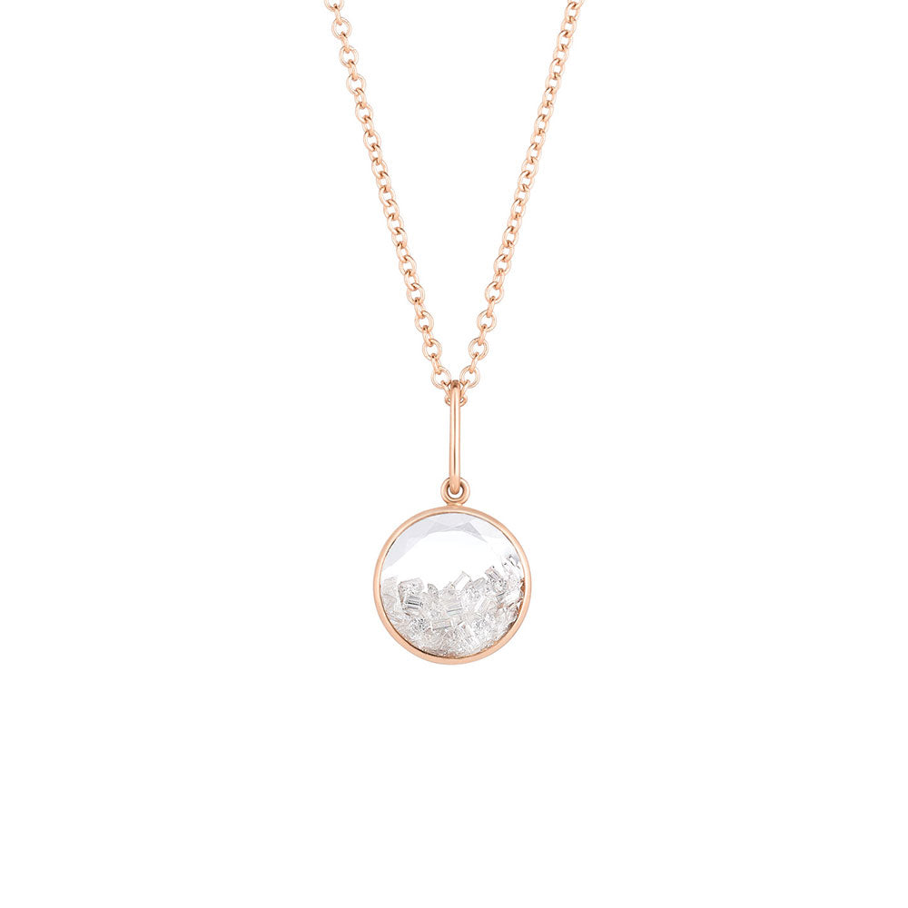 18 Karat Rose Gold Core Diamond Shaker Necklace