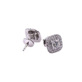 18 Karat White Gold Double Halo Diamond Earrings