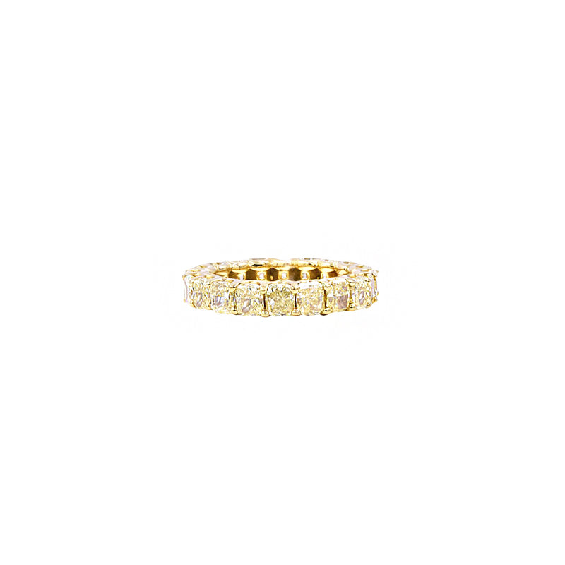 18 Karat Yellow Gold Eternity Band with Yellow Diamonds