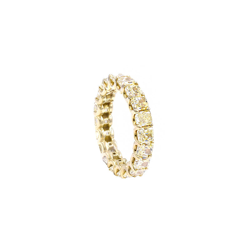 18 Karat Yellow Gold Eternity Band with Yellow Diamonds