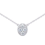 18 Karat White Gold Diamond illusion setting necklace