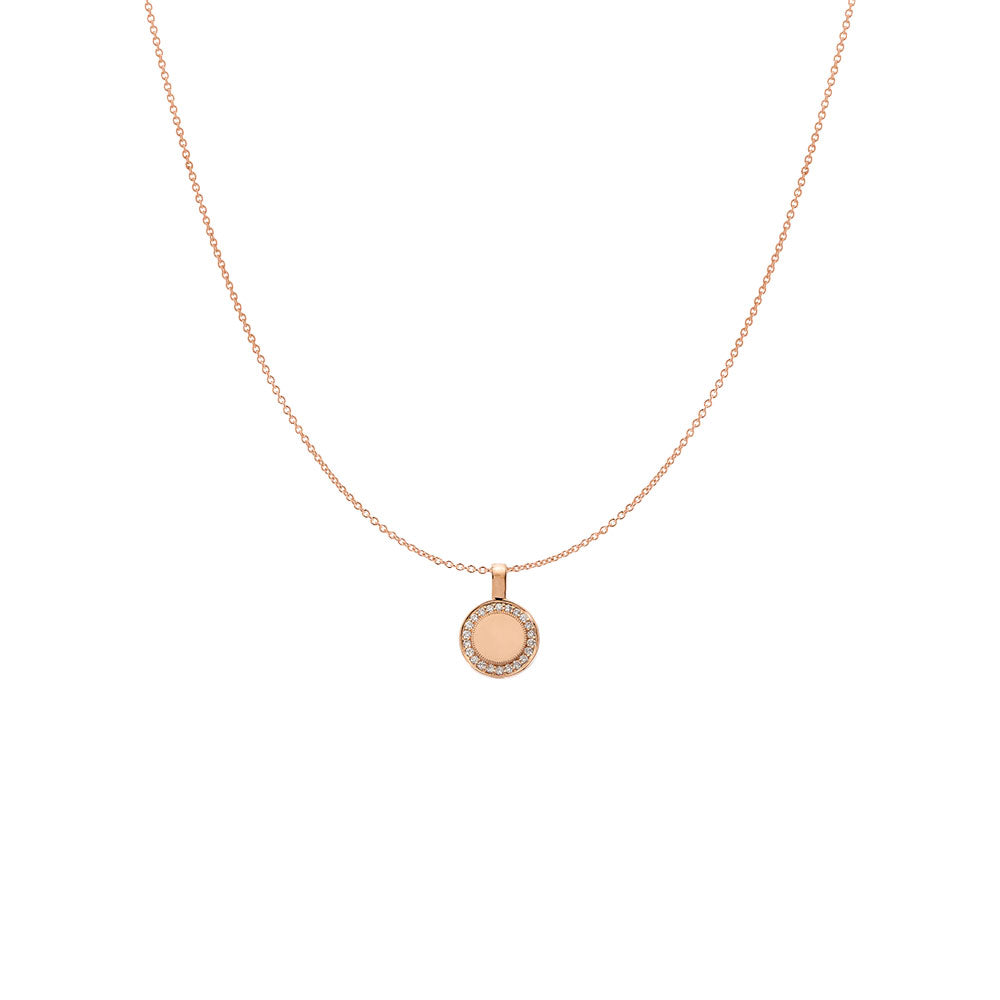 18 Karat Rose Gold Small P.S. Diamond Charm