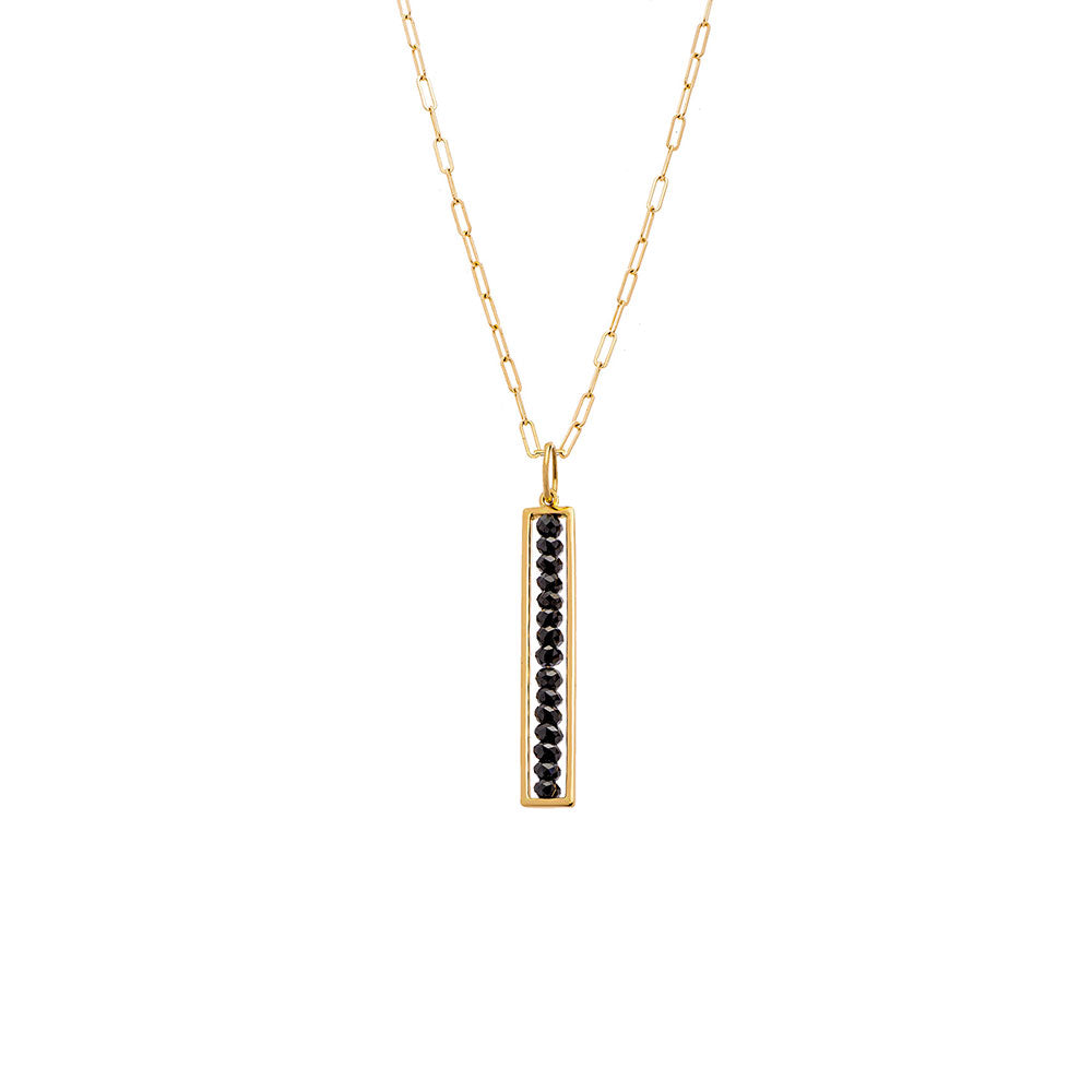 18 Karat Yellow Gold Leila Black Diamond Pendant