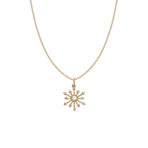 18 Karat Yellow Gold LEENA pendant with White and Rose Cut Diamonds