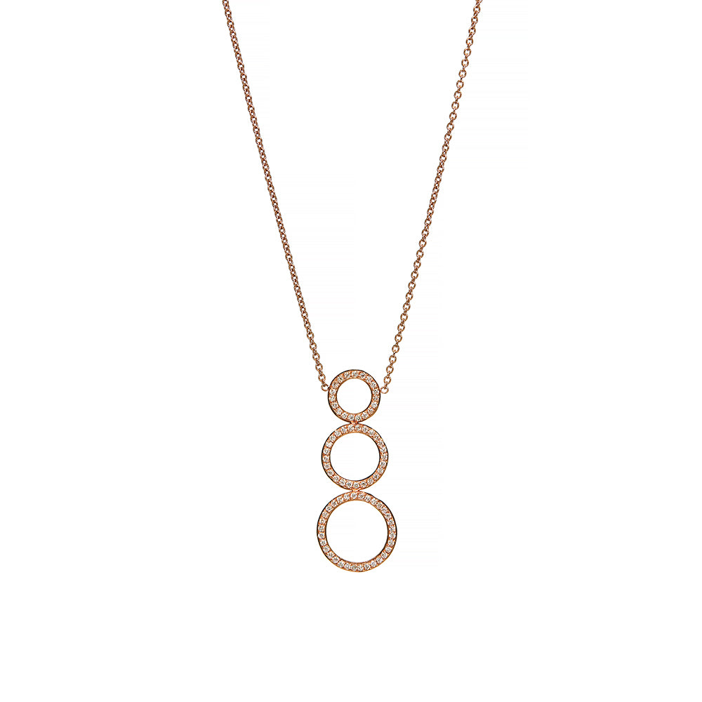 Rose Gold 3 Circle Diamond Necklace - Sofia Jewelry