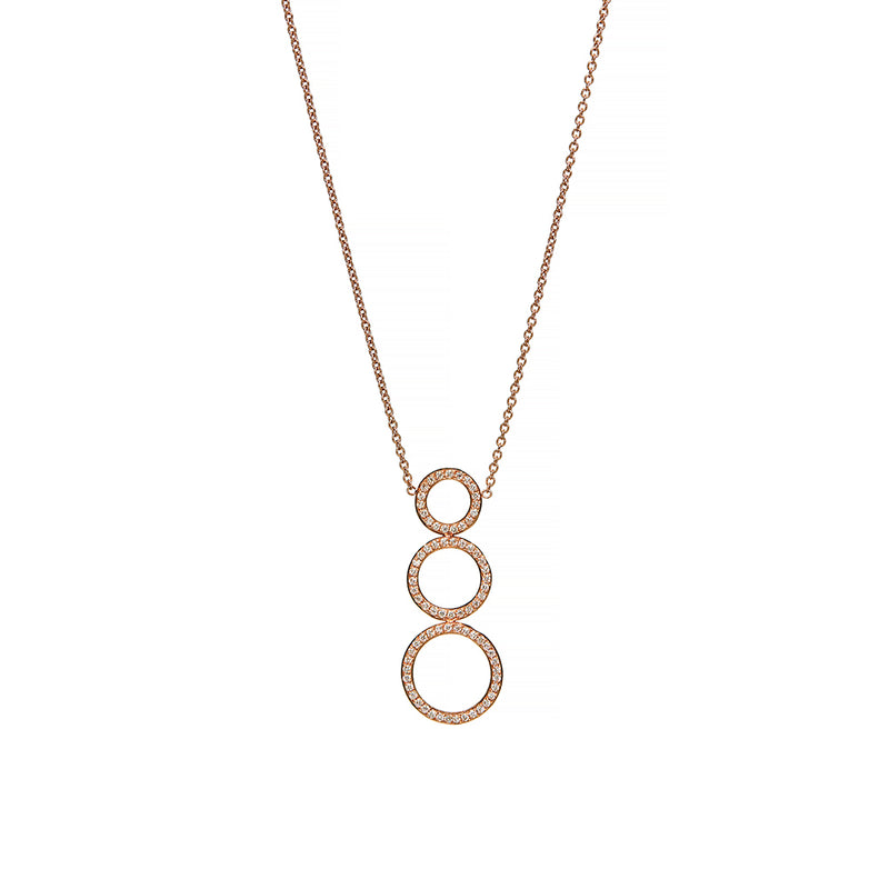 Rose Gold 3 Circle Diamond Necklace - Sofia Jewelry