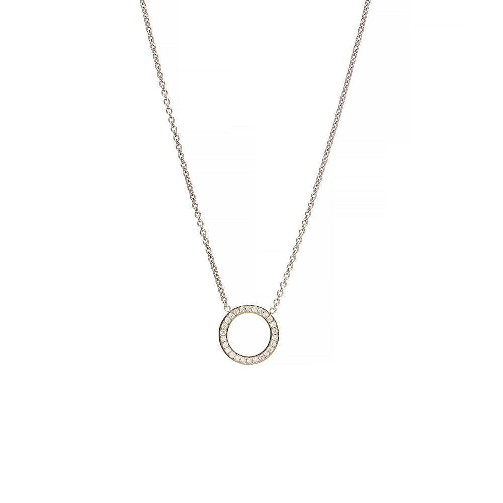 Gold Circle Diamond Necklace - Sofia Jewelry