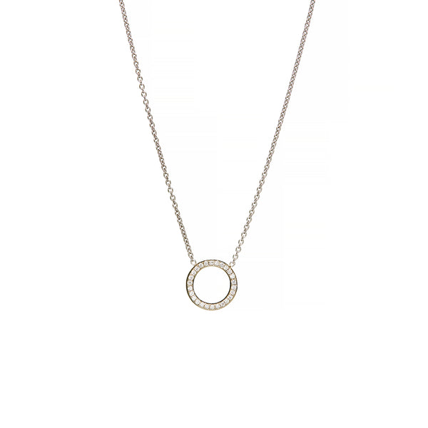 Gold Circle Diamond Necklace - Sofia Jewelry
