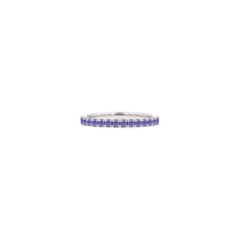 18 Karat White Gold Sapphire Band