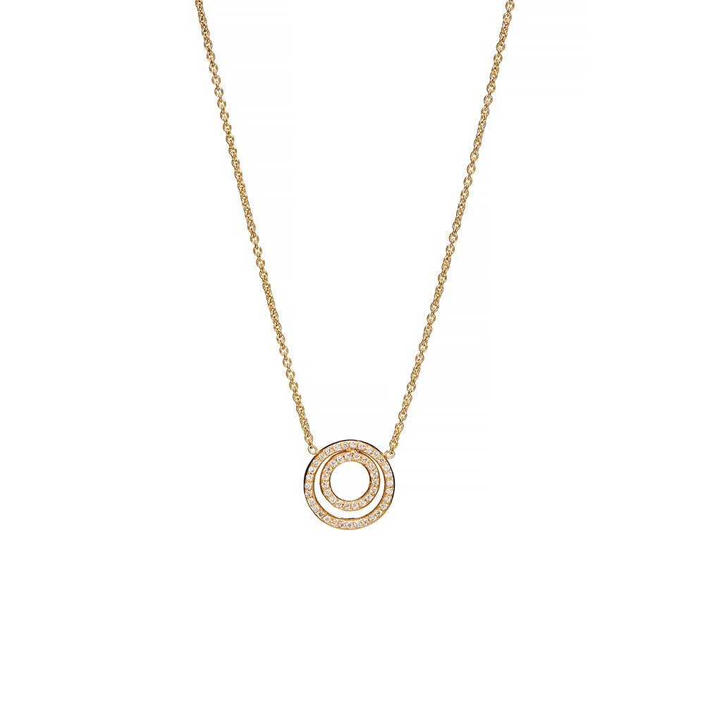 18 Karat Two Circle Necklace